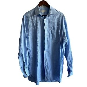 Men's John W. Nordstrom Blue & White Long Sleeve Button Down Shirt
